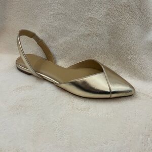 J. Crew Gold Strappy Ballet Flats